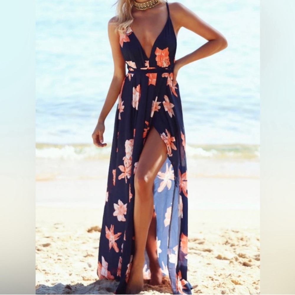 Navy floral Hello Molly AU size 8 maxi